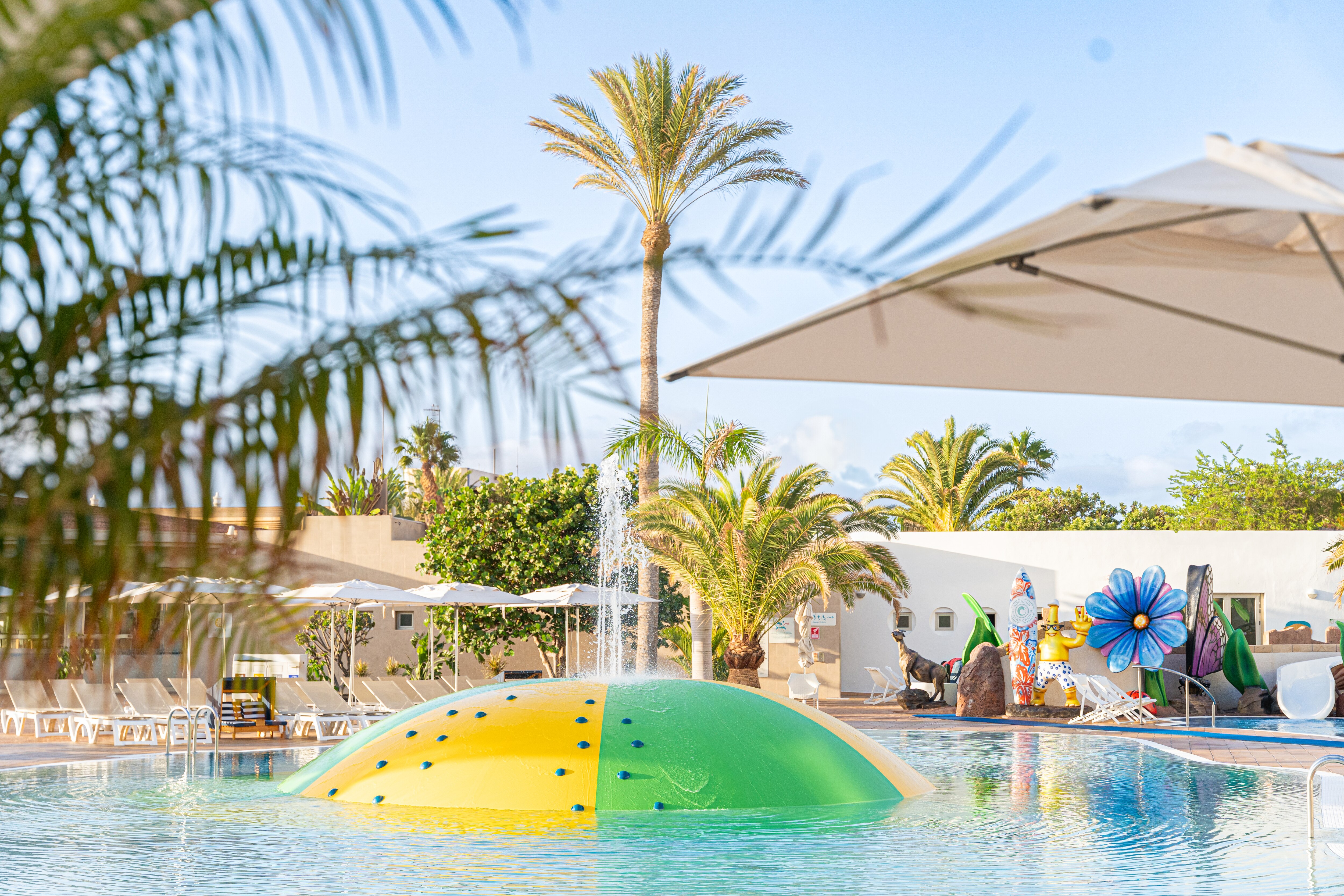 Outdoor Resort Pool With Inflatable Water Dome