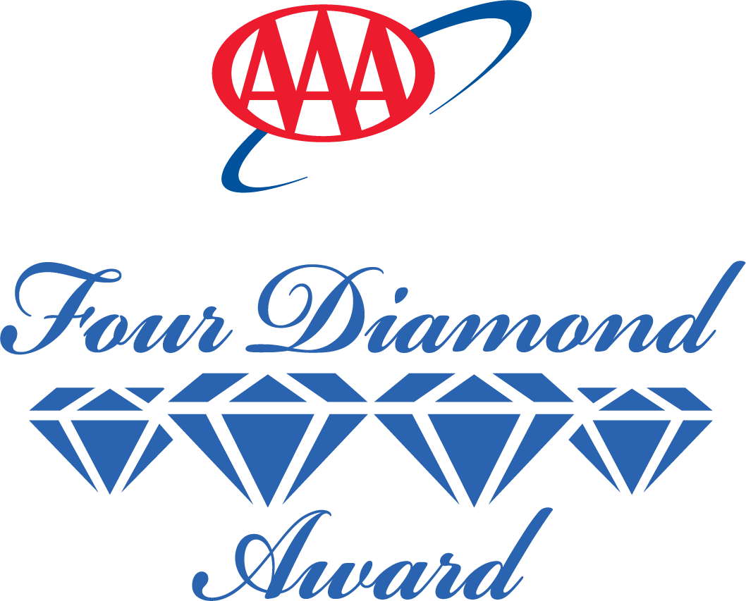 Four Diamond Award emblem with blue gems