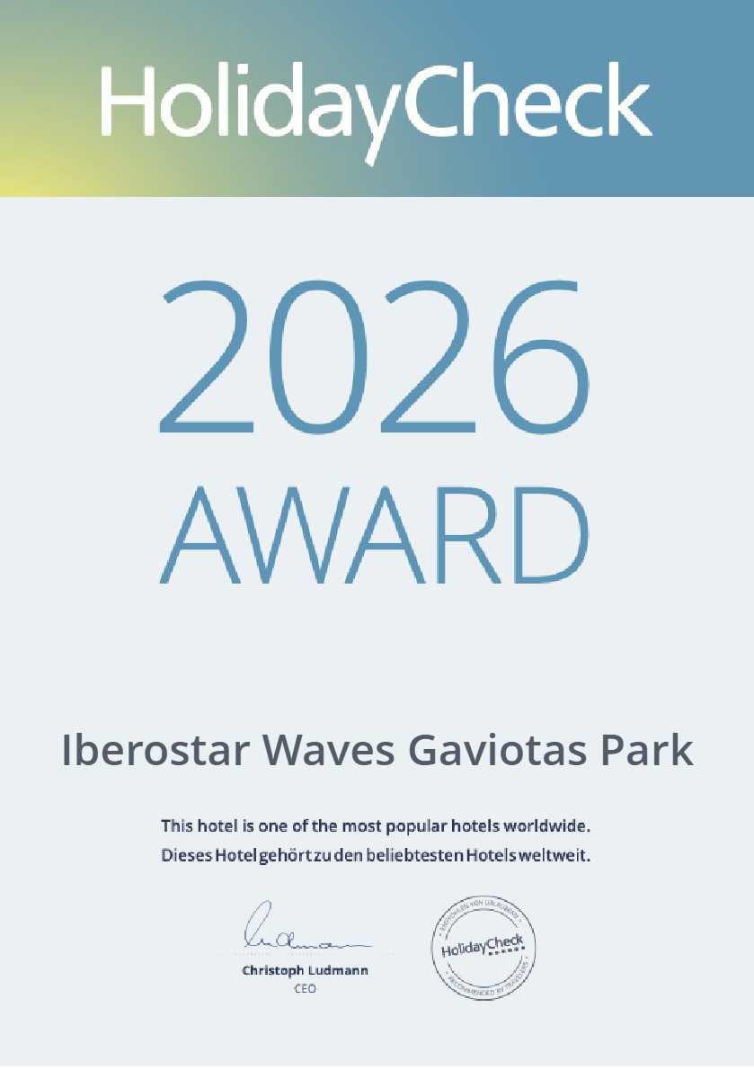 HolidayCheck 2026 award certificate for hotel