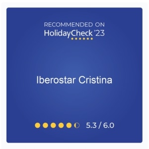 HolidayCheck 2023 Iberostar Cristina rating badge