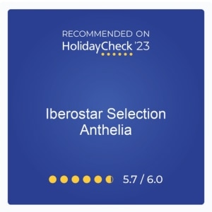 HolidayCheck 2023 Iberostar Anthelia rating badge