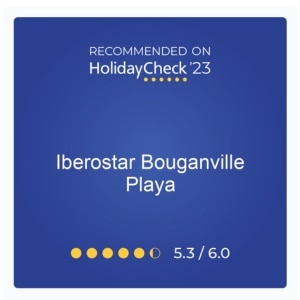 HolidayCheck 2023 Iberostar Bouganville rating badge