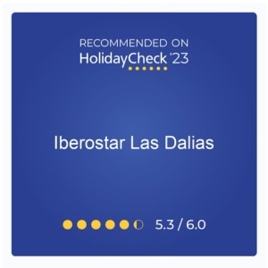 HolidayCheck 2023 recommendation for Iberostar Las Dalias
