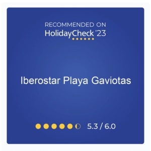HolidayCheck 2023 rating for Iberostar Playa Gaviotas