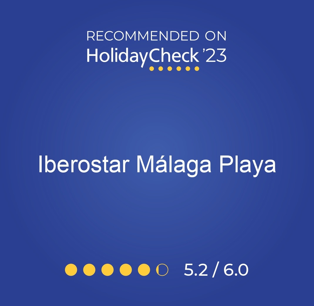 HolidayCheck 2023 rating for Iberostar Málaga