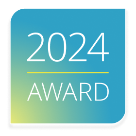 Modern gradient 2024 award badge icon