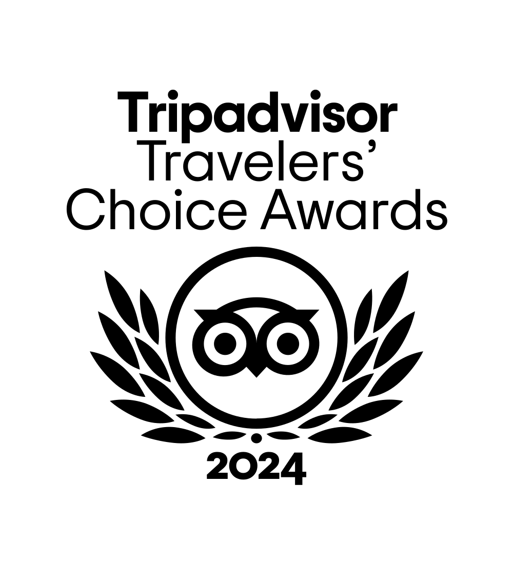 Minimalist circular badge with decorative dots